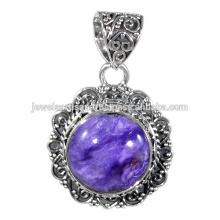 Charoite Gemstone 925 Sterling Silver Pendant Jewelry